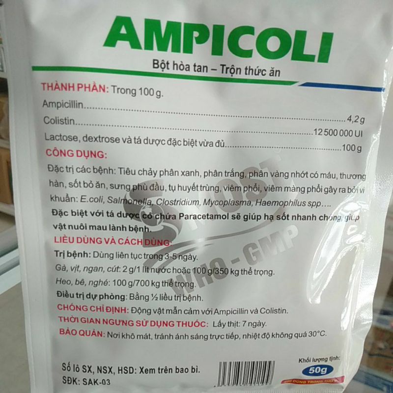 Ampicoli hộp 20gói x50g