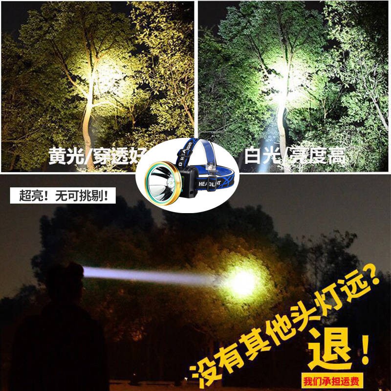 Head Light Glare Siêu sáng Chụp đầu để sạc LED Không thấm nước Đêm Câu cá Săn bắn Đèn pin gia dụng