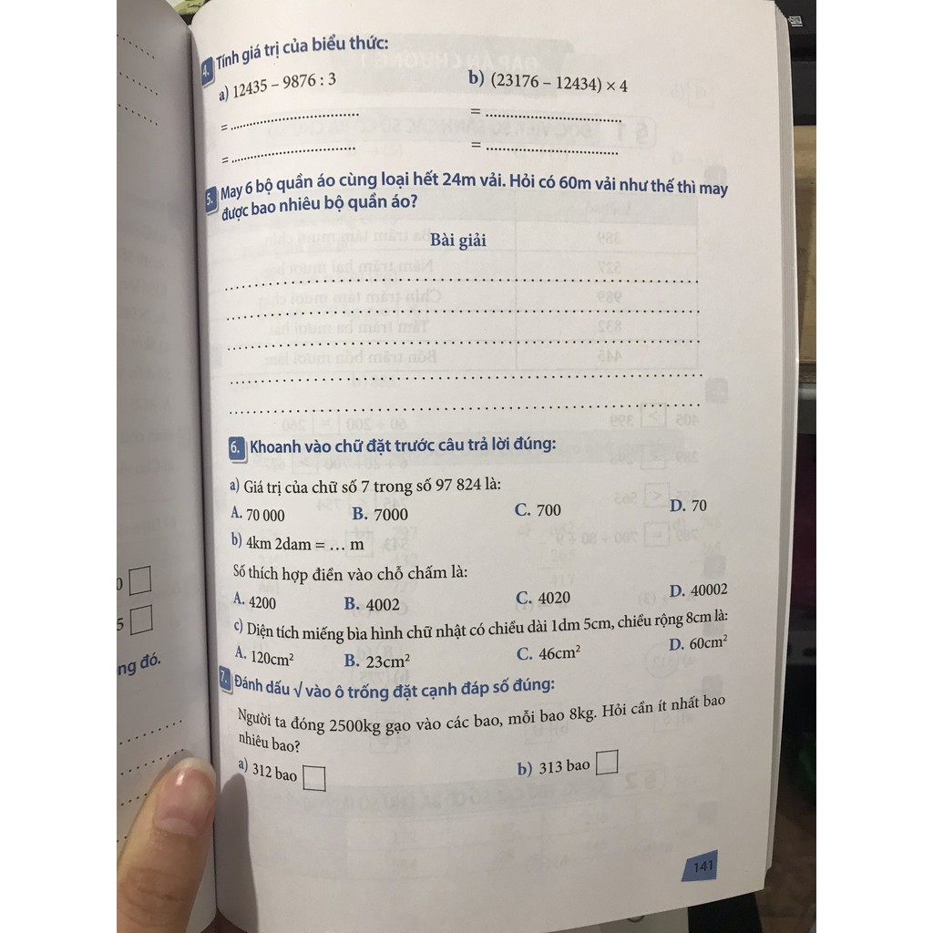 Sách - Bài tập trắc nghiệm và đề tự kiểm tra Toán lớp 3