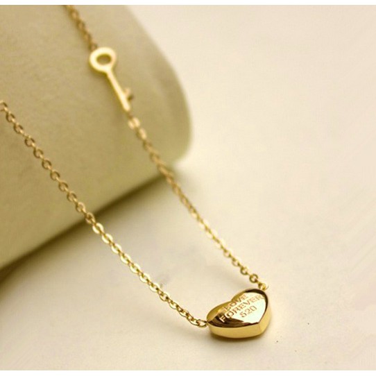 Dây chuyền nữ titan trái tim chìa khóa Love Forever không gỉ
