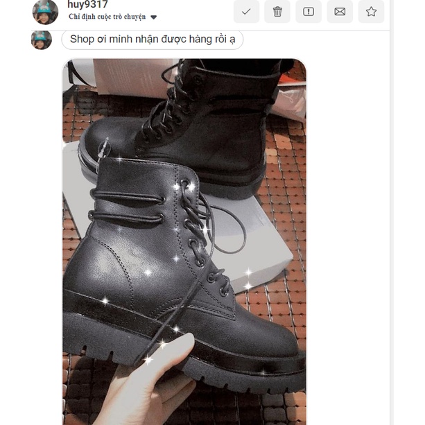 Giày Bốt phong cách Ulzzangs màu đen be FULL HỘP 1142 | BigBuy360 - bigbuy360.vn