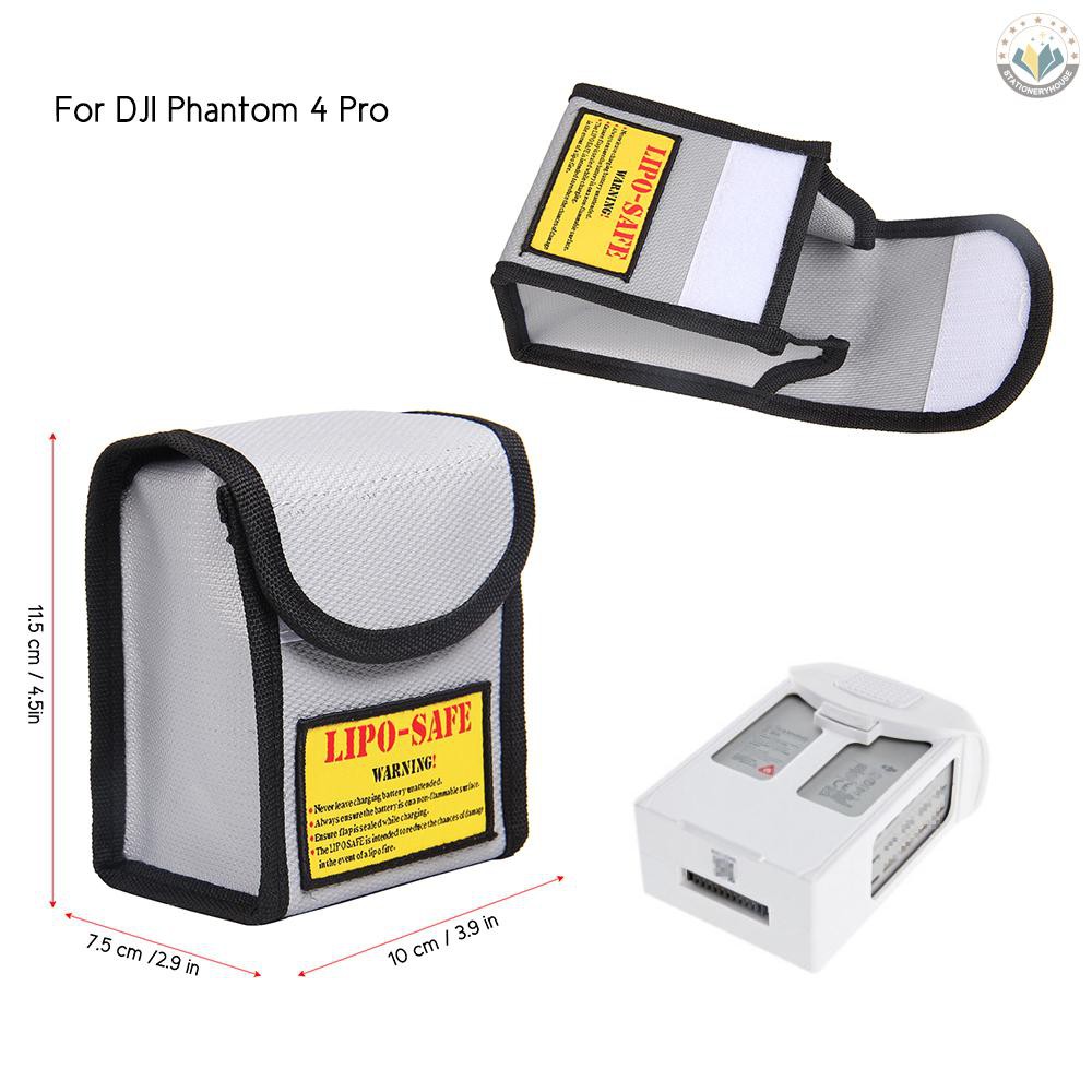 Túi Đựng Bảo Vệ Pin Lipo Chống Cháy Nổ Cho Dji Phantom 4 Pro Và Hộp Đựng 115x100 X 75mm