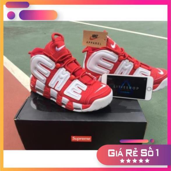 [Sale 3/3] [ ẢNH THẬT ] GIÀY AIR MORE UPTEMPO X SUPREME " RED WHITE " NAM NỮ Sale 11 -op1 "