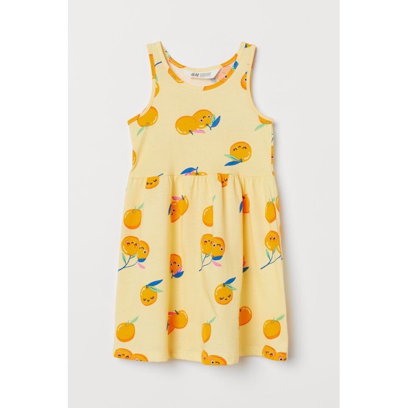 Váy ba lỗ vàng hoa quả săn sale Uk sz 4-6y