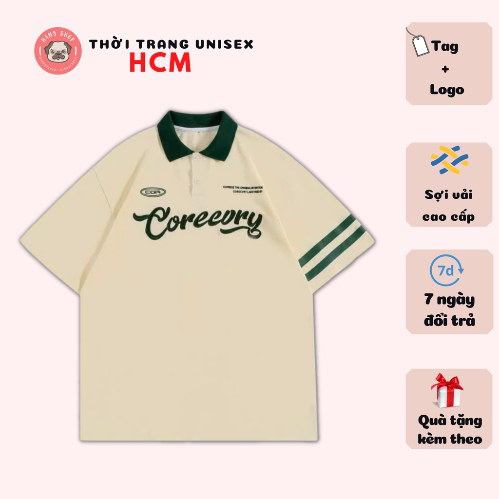 Áo thun Polo Coree nam nữ form rộng vải cotton co dãn tốt Thời trang Unisex HCM AL212