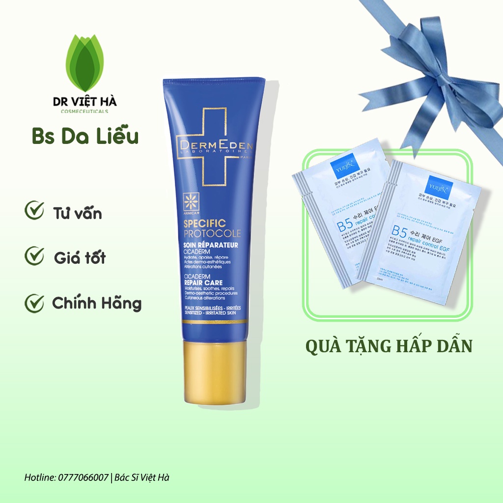 Kem dưỡng làm dịu và phục hồi da trước và sau khi can thiệp thẩm mỹ Dermeden Repair Care 30ml