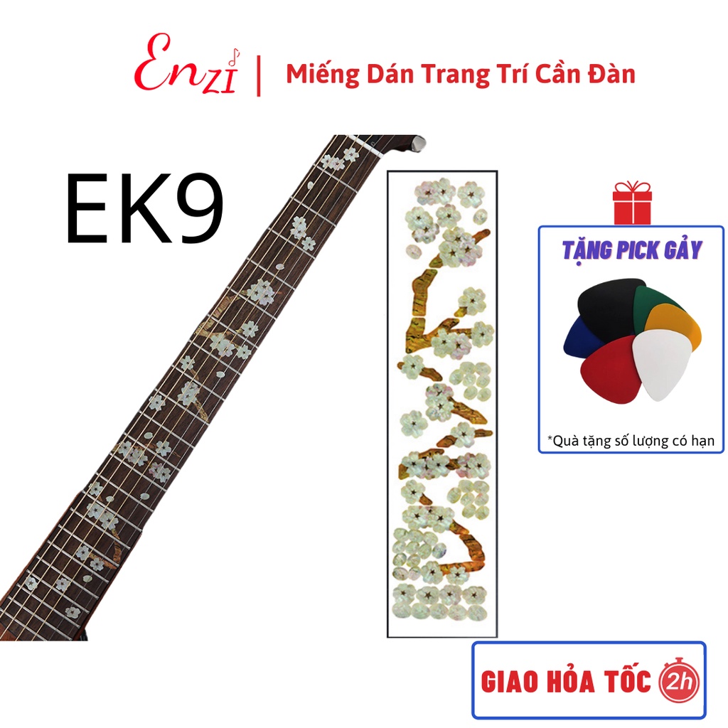 Sticker dán cần đàn miếng dán trang trí khảm cần đàn guitar chất lượng Enzi