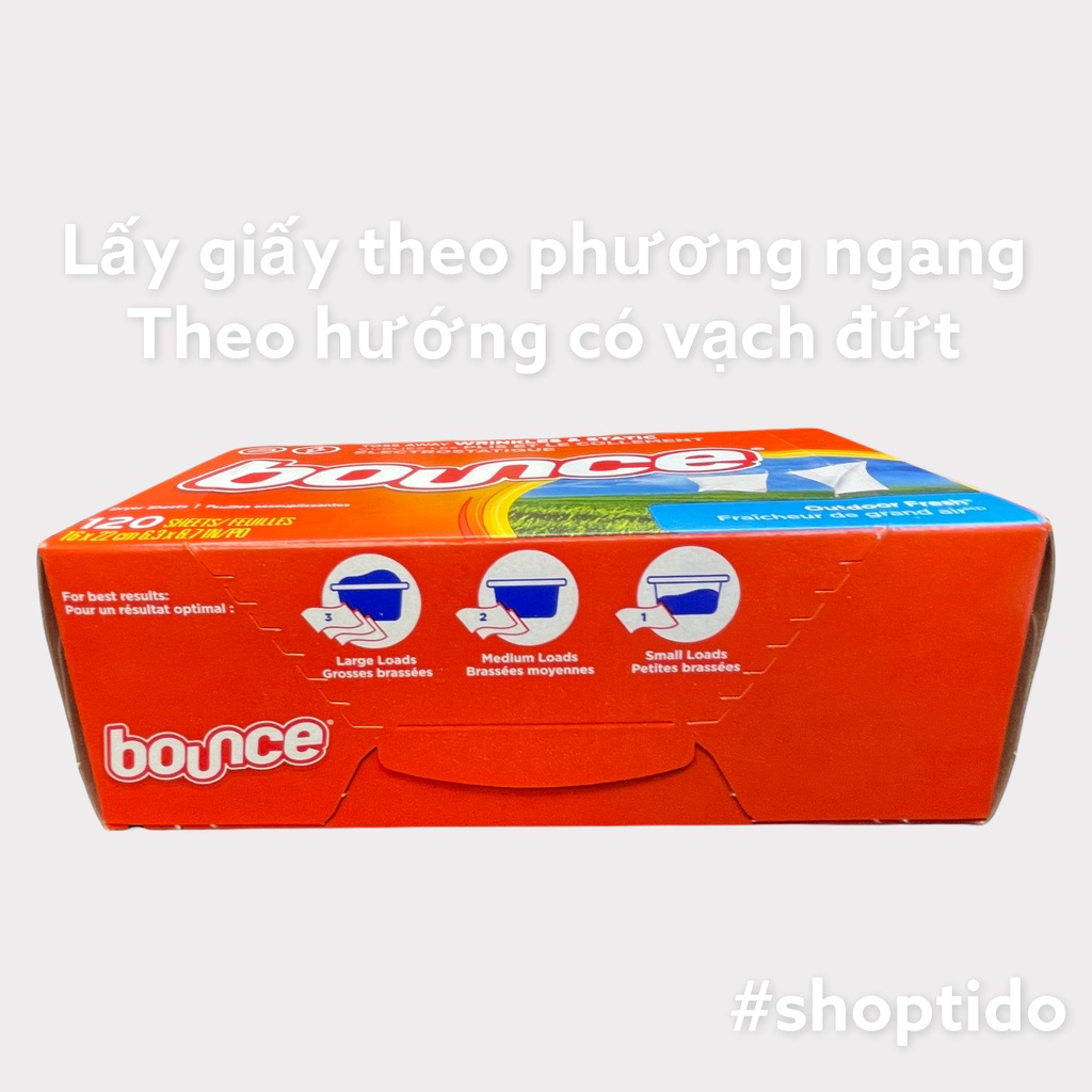 Giấy Thơm Quần Áo Bounce Mỹ Full Size, Bounce Sheets Outdoor Fresh 80/120 Tờ NPP Shoptido