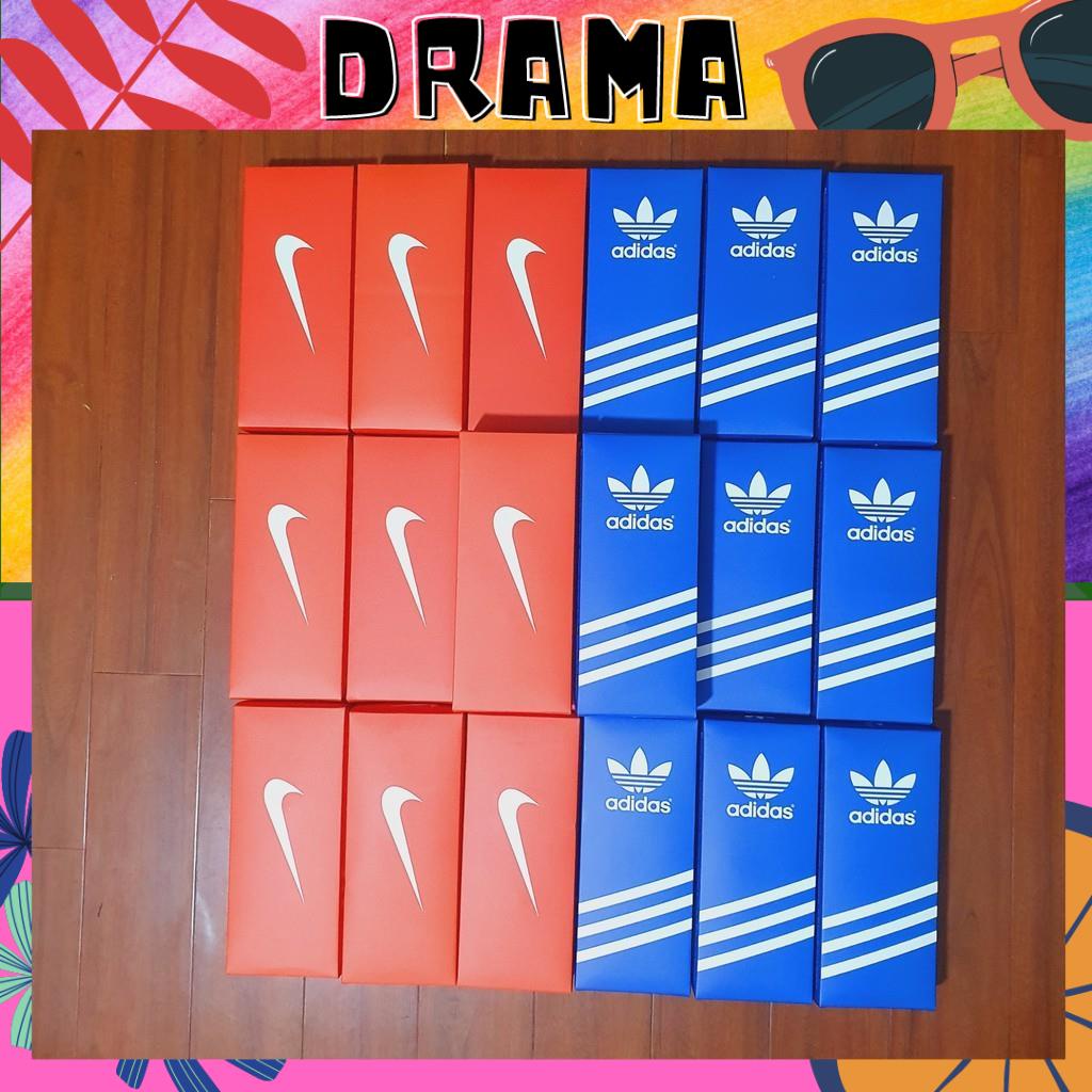 Tất nữ, tất nam, vớ cổ cao, vớ cổ ngắn [HỘP 5 ĐÔI] Nikei, Adidat, Hàng Cotton dệt kim dày dặn xuất dư quà tặng
