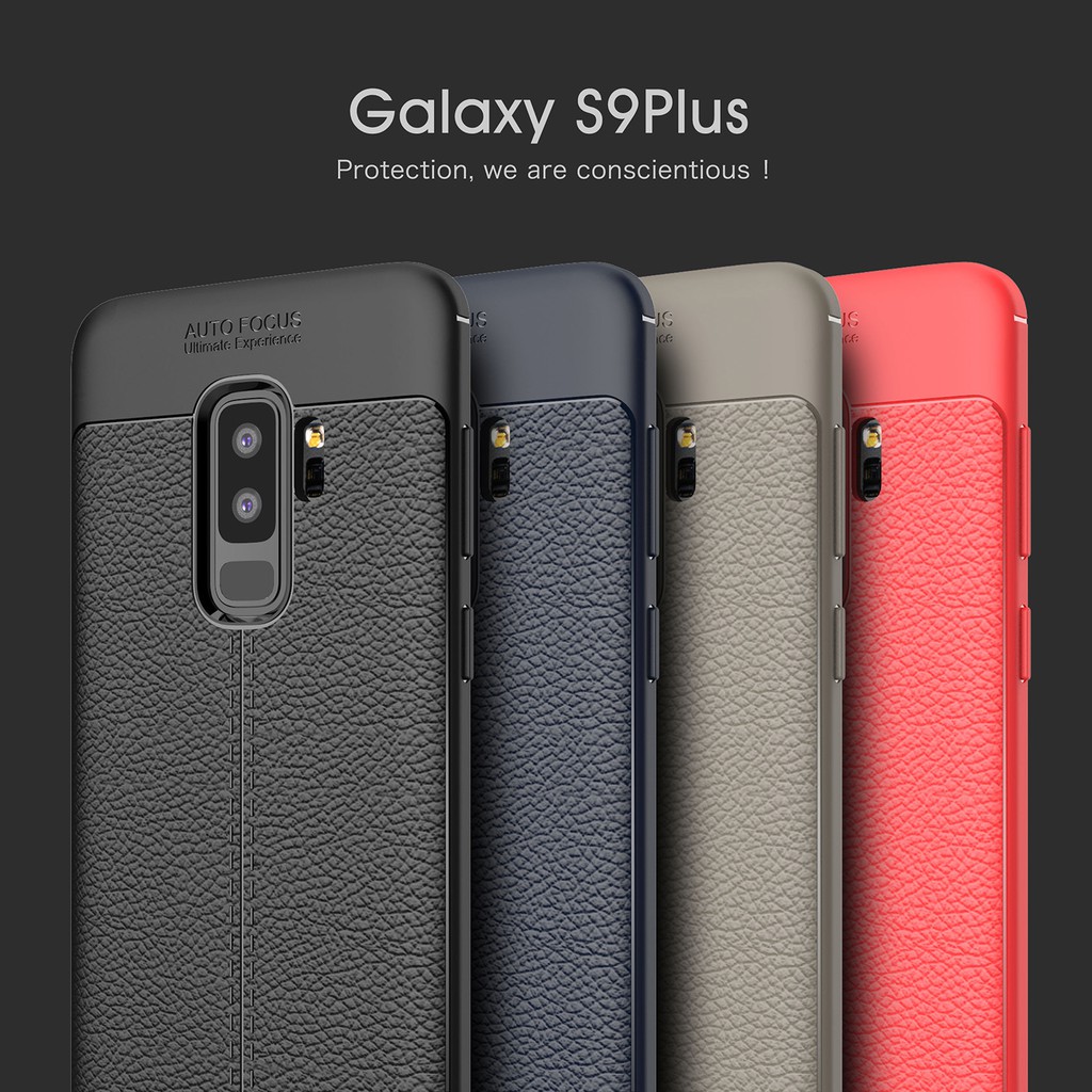 Ốp Galaxy S9 / S9 Plus dẻo vân giả Da cao cấp ( Đen )
