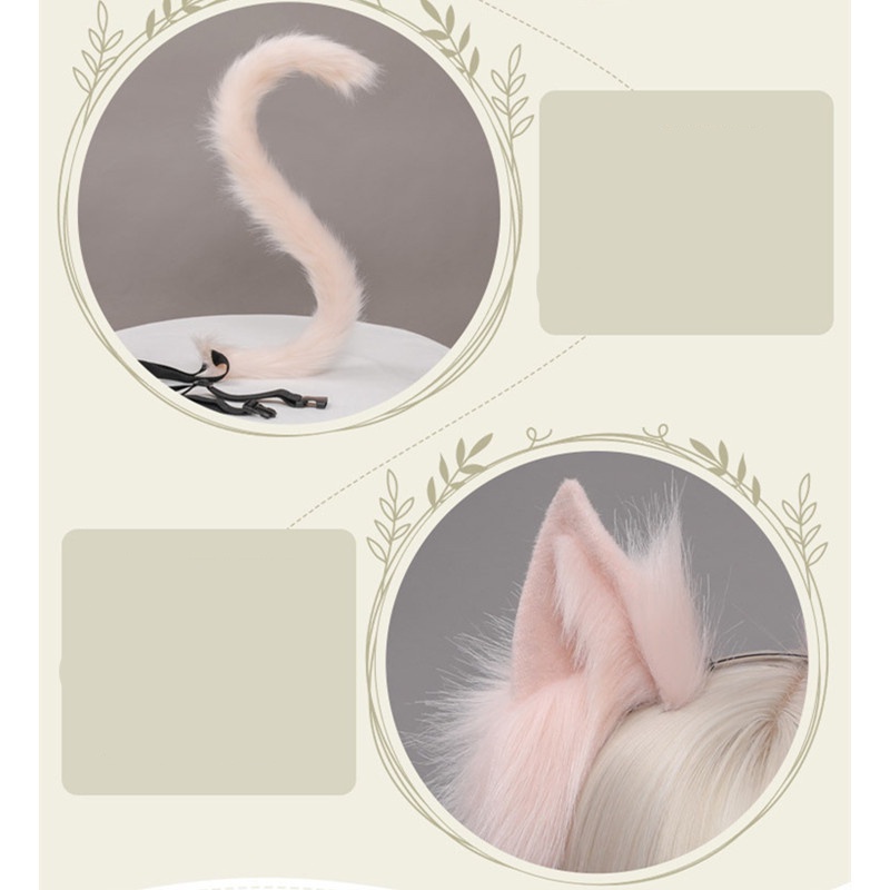 Băng Đô Cài Tóc Đuôi Mèo Bông Dễ Thương Cho Bé Gái