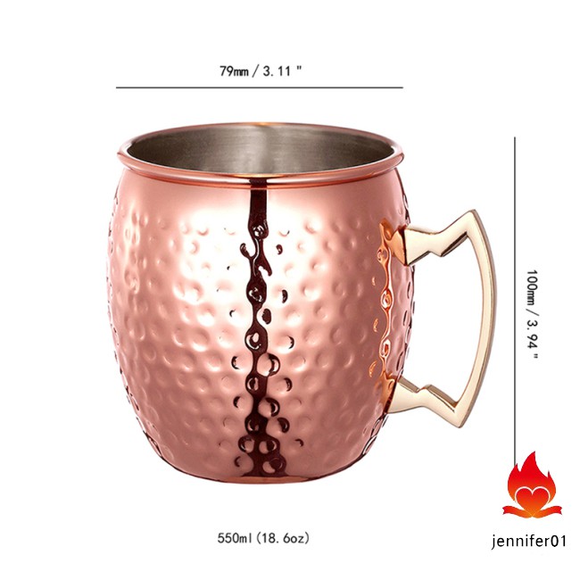 Solid Copper Moscow Mule Mugs, 18 Ounce Unlined Mug, Drinking Cup Perfect for Cocktails Iced tea and Beer | BigBuy360 - bigbuy360.vn