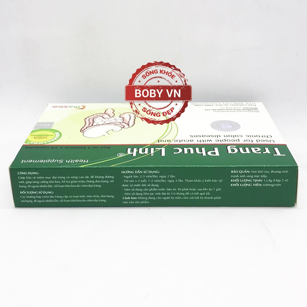 Tràng phục linh - Hỗ trợ viêm đại tràng cấp và mạn tính - Chính hãng