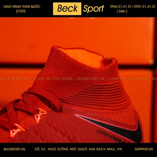Giày Bóng Đá [Hypervenom Phantom] Full Đỏ Cao Cổ TF