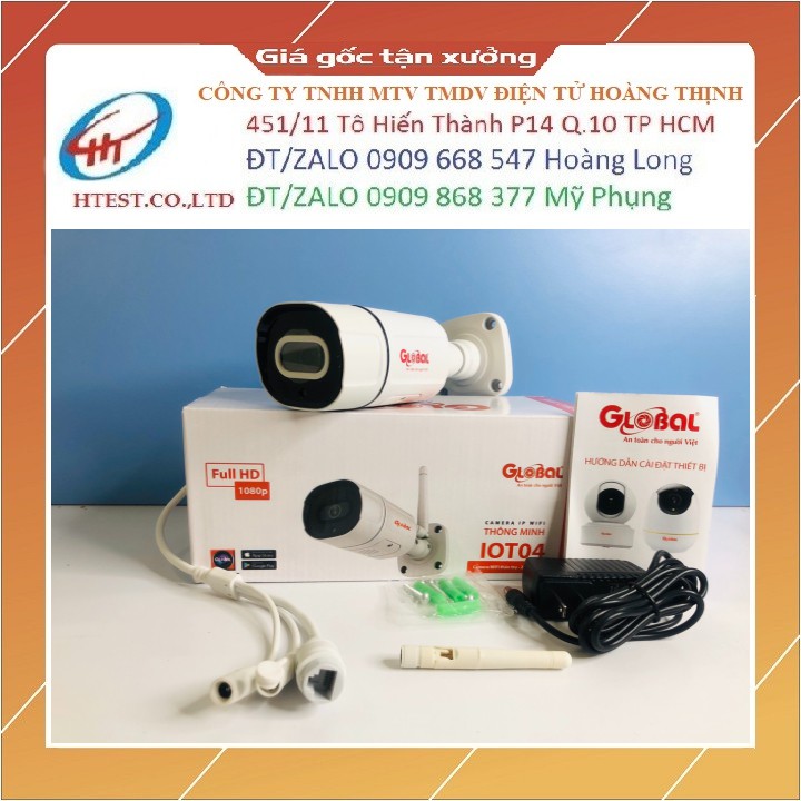 Camera ngoài trời Global IOT-04 1080p Full HD có tích hợp báo động - Hàng chính hãng