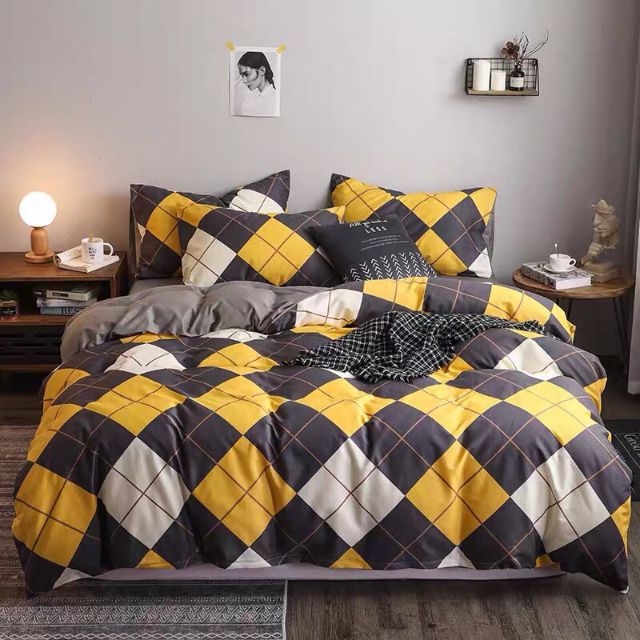 Cotton poly phối vàng xám