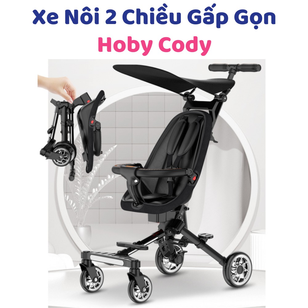 XE ĐẨY GẤP GỌN 2 CHIỀU HOBY CODY V969 ĐI SIÊU THỊ, ĐI CHƠI, DU LỊCH- ĐẢO CHIỀU, GẤP GỌN