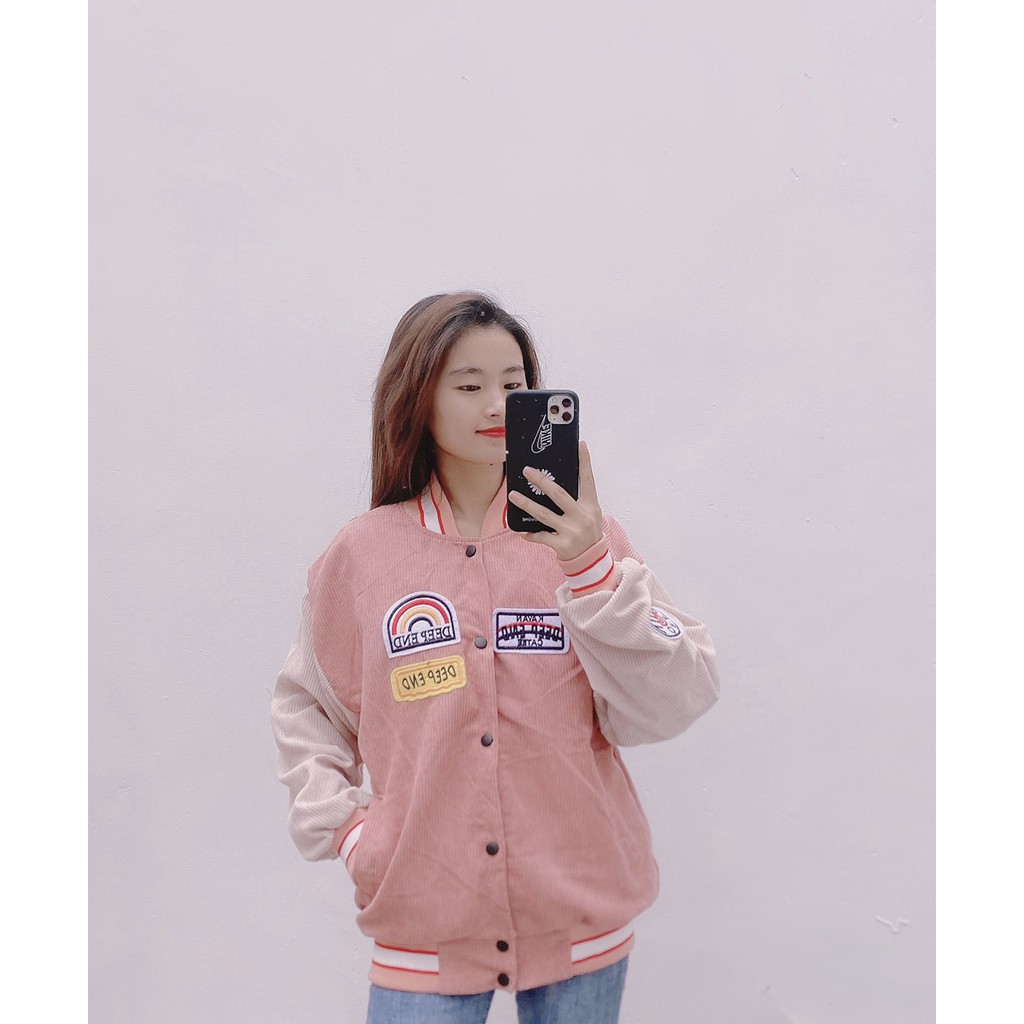 Áo Khoác Nhung Bomber Cầu Vồng AKN01 | BigBuy360 - bigbuy360.vn