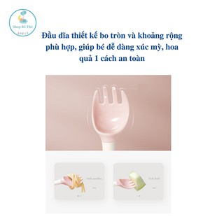 Bộ Thìa Dĩa Ăn Dặm Uốn Dẻo 360 Độ Chính Hãng, Thìa Uốn Cong Tập Xúc An Toàn Cho Bé.