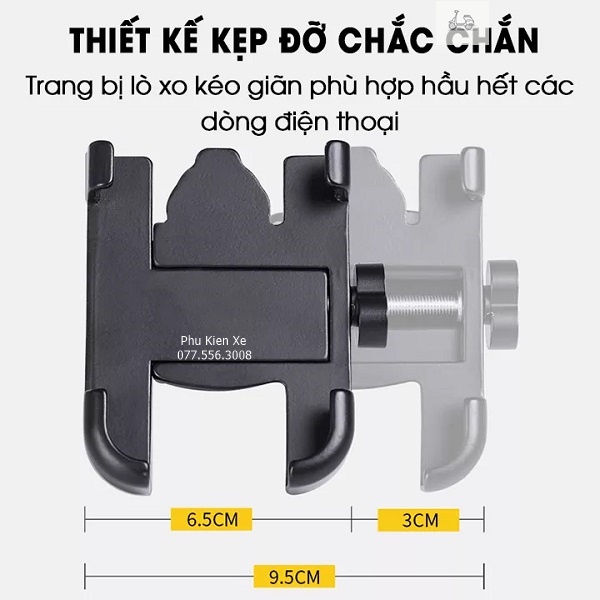 Giá Đỡ Điện Thoại Xe Máy Full Nhôm Cao Cấp