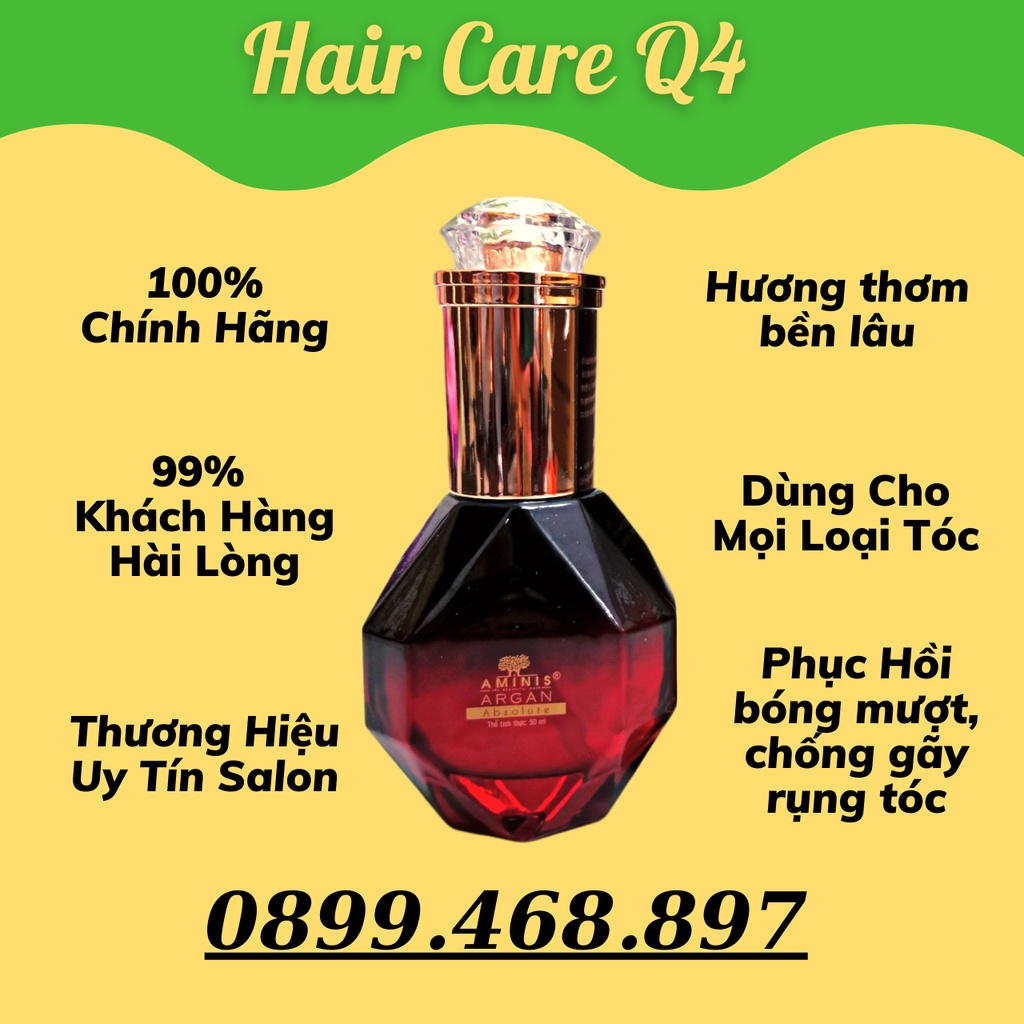 Tinh Dầu Dưỡng Tóc Cao Cấp Argan Oil Aminis 50ml Hàng Chính Hãng - Hair Care Q4