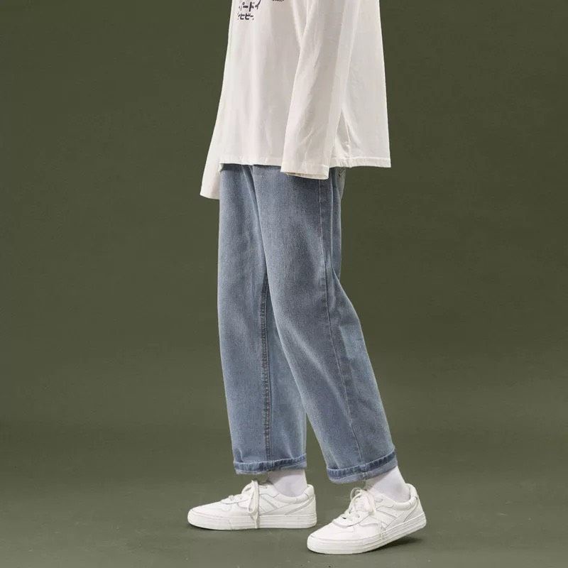 QUẦN KAKI ỐNG RỘNG T-A-N JEANS DÁNG SUÔNG PHONG CÁCH HÀN QUỐC-QKJT1-THỜI TRANG UNISEX-size Nam Nữ dể phối đồ XámKemXanh