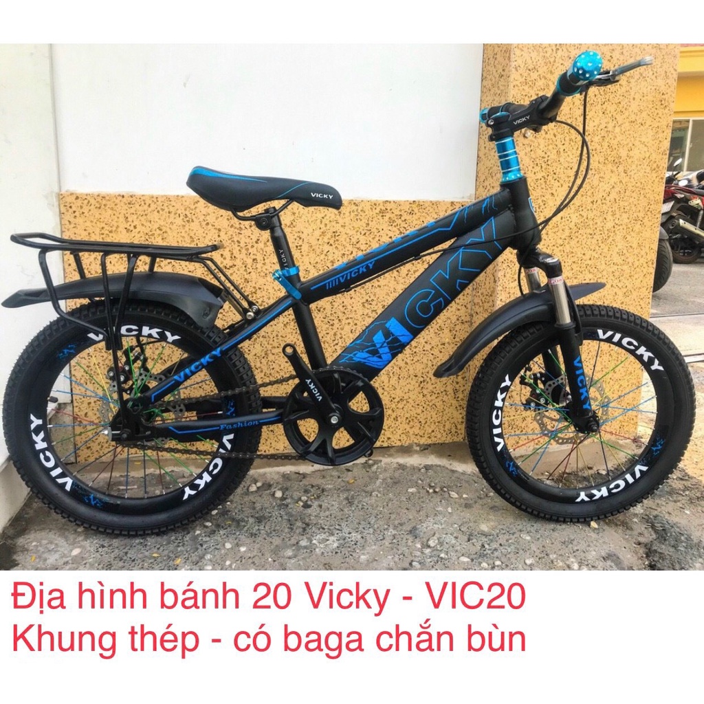XE ĐẠP THỂ THAO VICKY VÀNH 20 Inch(KHÔNG ĐỀ) 1 líp thắng dĩa phuộc nhúng Phù hợp: người cao 1.2 - 1.4m