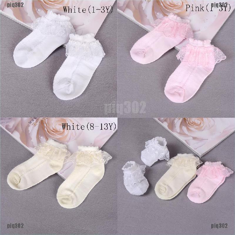 Vớ Cotton Cổ Cao Ngang Mắt Cá Chân Phối Ren Lưới Kiểu Công Chúa Thời Trang Mùa Hè Cho Bé Gái Piq302