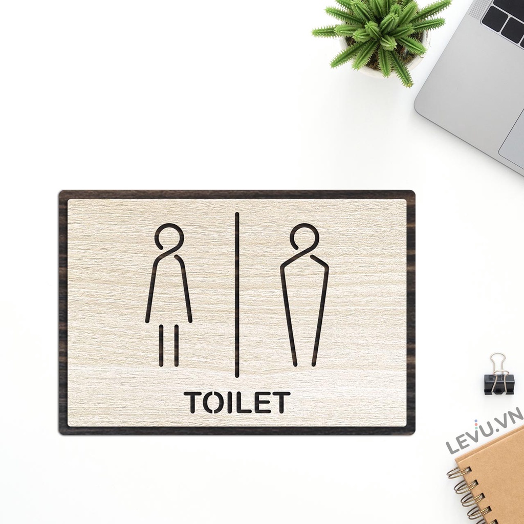 Biển báo nhà vệ sinh toilet bằng Gỗ dán tường LEVUTL19