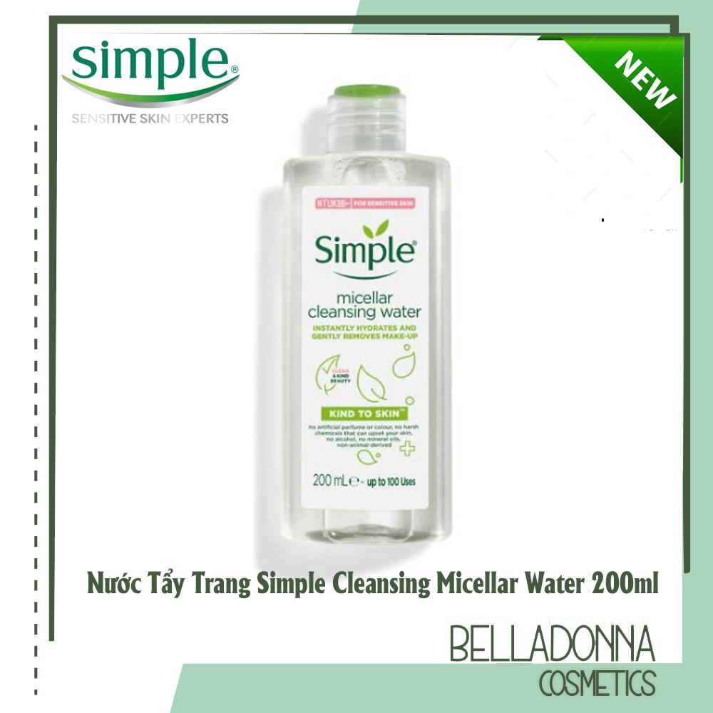 Nước Tẩy Trang Dịu Nhẹ Simple Kind To Skin Cleansing Micellar Water 200ml