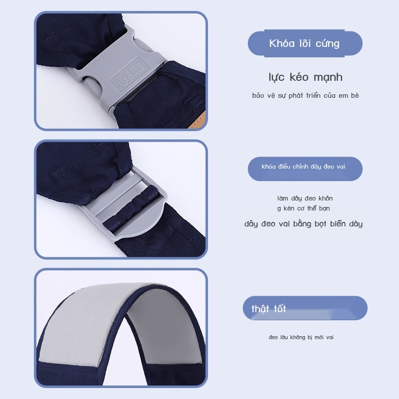 Địu Em Bé Phía Trước Ngang Hông Chất Liệu Cotton Mềm Đơn Giản Tiện Gọn Dạng Lưới Siêu Thoáng Khí An Toàn Tiện Lợi Cho Bé