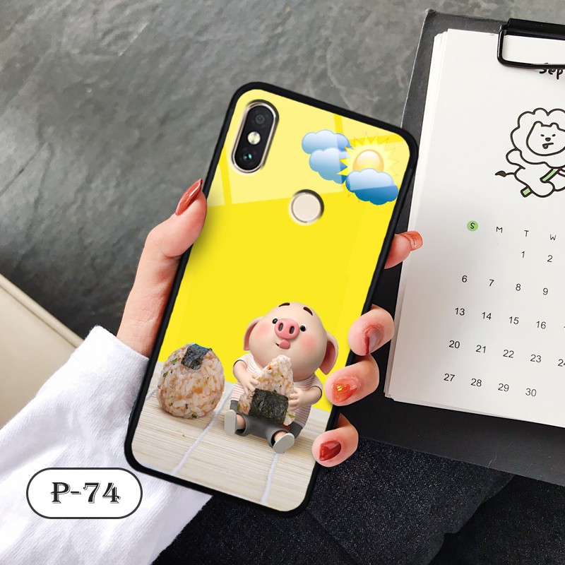 Ốp kính in hình cute Xiaomi Mi 8