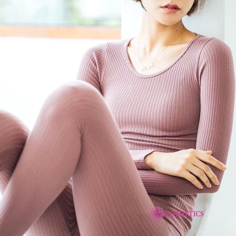 Bộ đồ giữ nhiệt len tăm ấm áp cho nữ( Kèm hộp đựng)