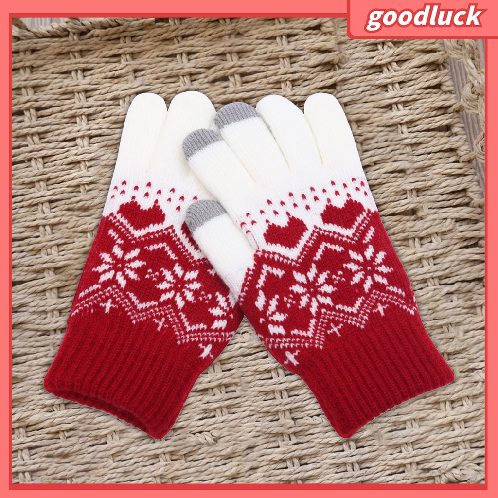 1 Đôi Găng Tay Dệt Kim Dày Dặn Chống Gió Thời Trang Thu Đông Cho Nữ