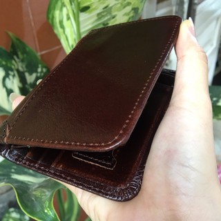 Ví Da Nam Đứng Da Bò Sáp Cao Cấp Có Lá VDN32130