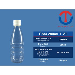 Chai 280ml nhựa thực phẩm - t vt