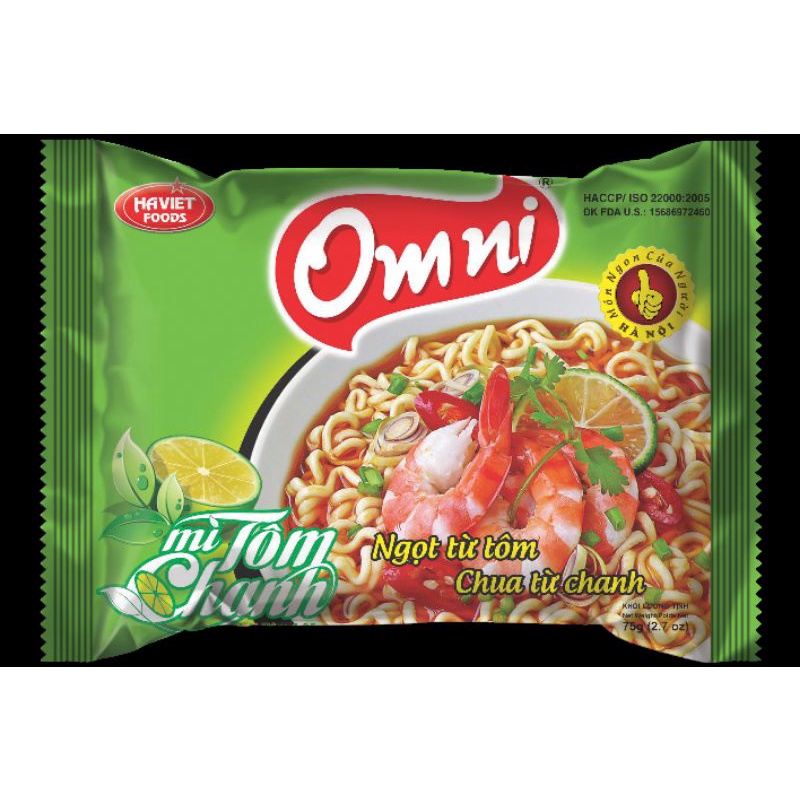 Mì tôm chanh Omni gói 75 gram