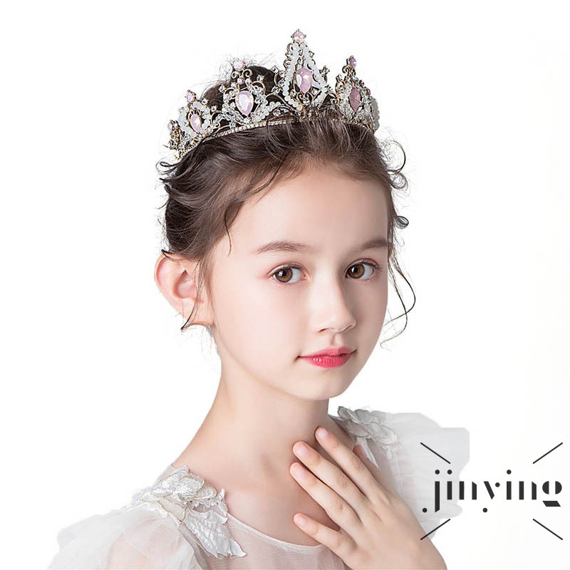 GETNOIVAS Băng đô vương miện đính đá thời trang cho bé gái