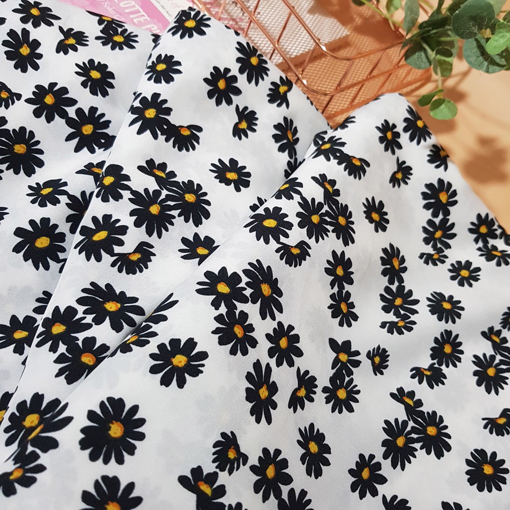 Vải hoa cúc vải may đồ nữ mặc mùa hè vải mềm mại có độ rủ đẹp Maihoaflower