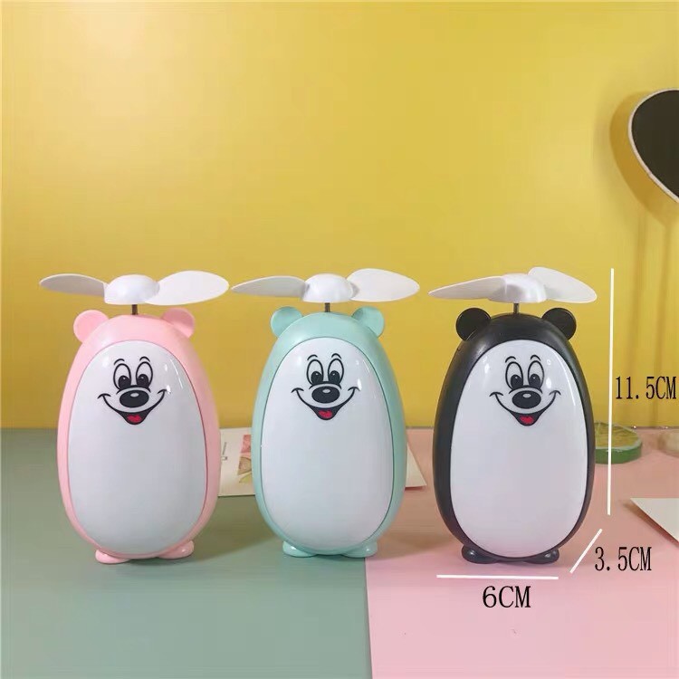 Quạt Tích Điện cầm tay Mini siêu dễ thương Mickey - Tích hợp Đèn LED siêu tiện lợi T3B2 | BigBuy360 - bigbuy360.vn