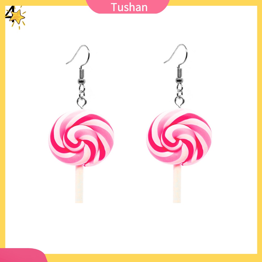 Khuyên tai nữ hình kẹo mút dễ thương xinh xắn