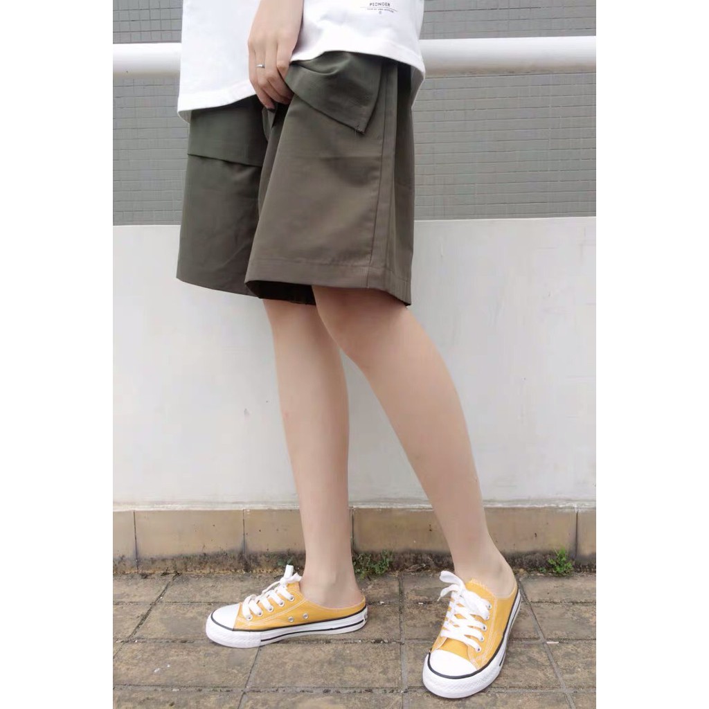 Giày sục thể thao nữ trơn có 3 màu đen, trắng &amp; vàng, chất vải cao cấp, phong cách hàn quốc, dễ phối đồ, đẹp, giá rẻ