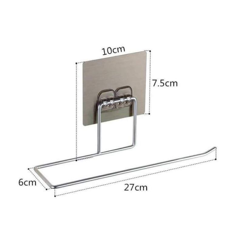 Móc Inox Treo Giấy Vệ Sinh, Thanh Inox Treo Giấy Vệ Sinh Khăn Lau Nhà Bếp Dán Tường Siêu Chắc