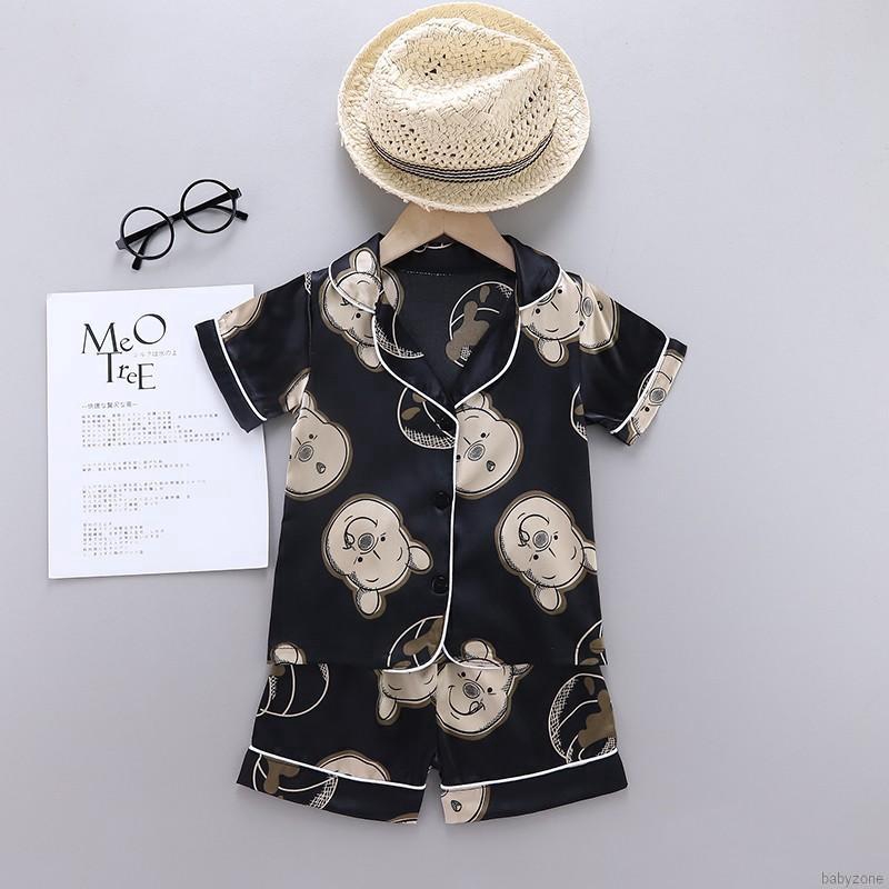 Bộ quần áo ngủ ngắn tay in họa tiết dễ thương cho bé