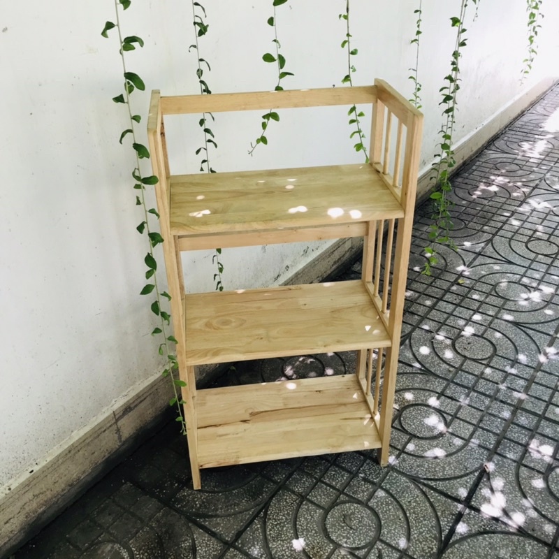 Kệ sách gỗ cao su 3 tầng 50cm