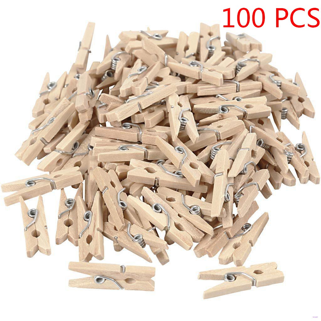 Set 100 Kẹp Ảnh Bằng Gỗ Tự Nhiên 2.5x0.3cm