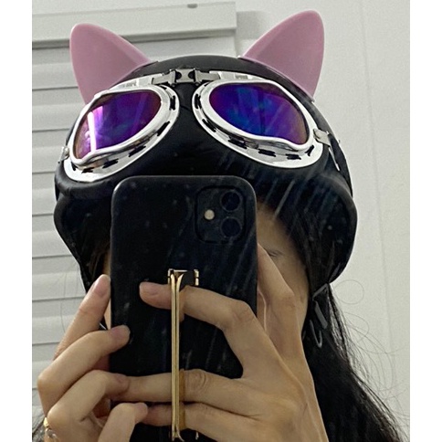 Tai Mèo Gắn Mũ Bảo Hiểm Nhiều Màu Dễ Thương