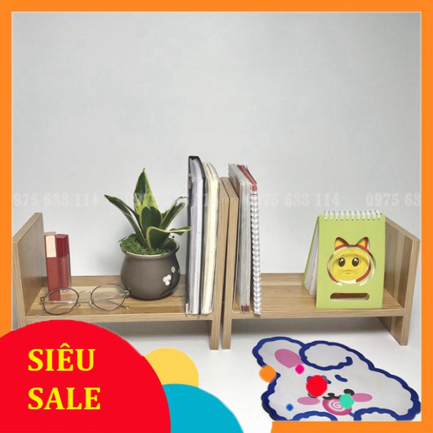Giá sách để bàn ❤️FREESHIP❤️ Kệ sách mini gỗ siêu xinh 2 tầng trang trí bàn học, bàn làm việc