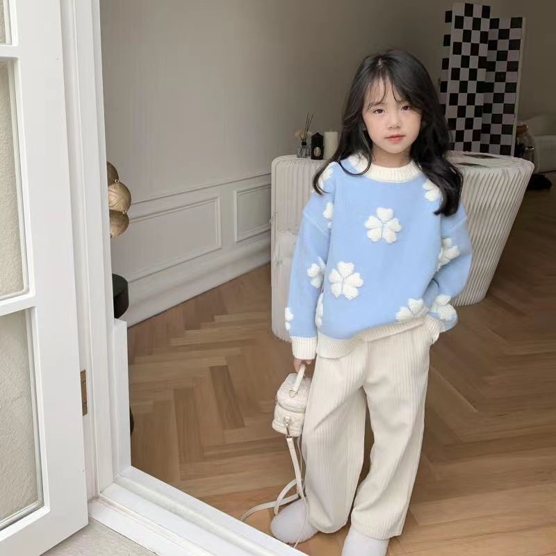 Quần Nhung Ống Rộng Thời Trang Thu Đông Hàn Quốc Dành Cho Bé Gái