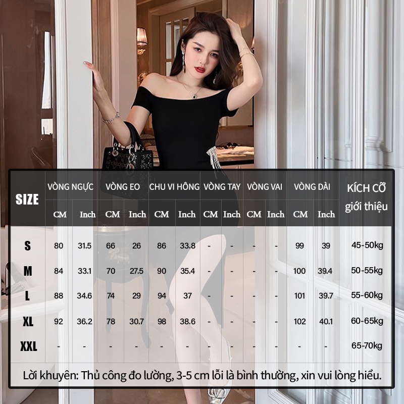 ZYHT Đầm Dự Tiệc Trễ Vai Màu Đen Phong Cách Hàn Quốc Quyến Rũ Cho Nữ 20208